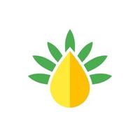 CBD oil drop vector logo