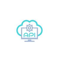 Cloud API and software integration vector icon