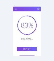 progress screen or updating mobile app interface vector