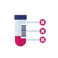 blood test results or blood sample vector icon on white