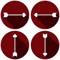 flechas planas conjunto de iconos para el día de san valentín vector