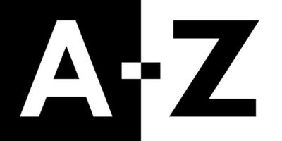 From A to Z black and white vector illustration