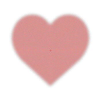 Halftone red heart simple vector shape design element