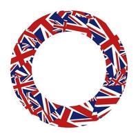 Union Jack Flag Round Border vector