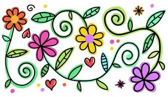 Decorative Doodle Daisy Flowers vector