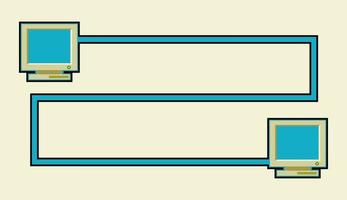 Desktop Computer Network Connection vector