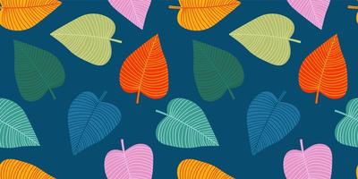 patrón divertido brillante con hojas abstractas vector