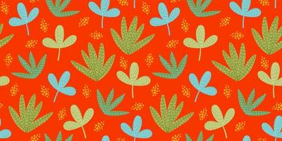 Bright funny pattern with abstract leaves vector