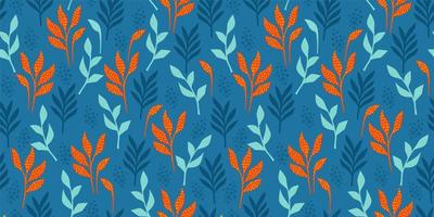 Bright funny pattern with abstract leaves vector