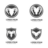 Ilustración de vector de diseño de icono de logotipo de cabeza de cabra de carneros