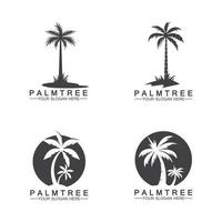 Palm tree summer logo template vector