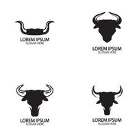 Bull horn logo and symbol template icons app vector