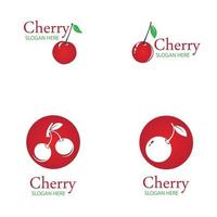 Cherry logo design template vector