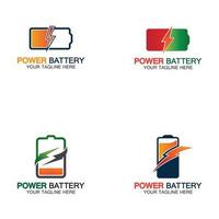 Ilustración de vector de icono de logotipo de batería de energía
