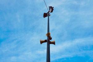 street lamp and blue sky photo