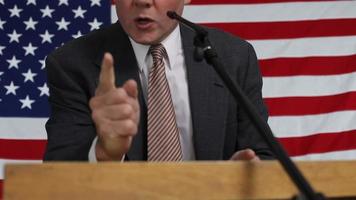 Political podium, rack focus video