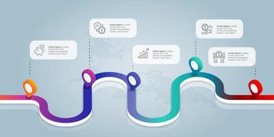 road isometric infographics presentation element template vector