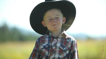 Portrait of young cowboy video