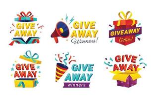 Giveaway Announcement Set vector