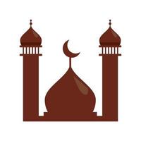 mosque temple and moon vector