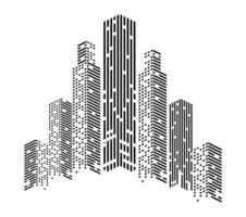 monochrome buildings front vector