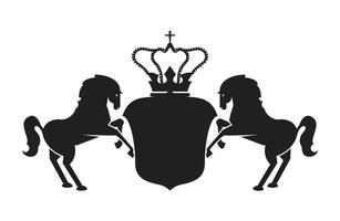 luxury emblem with horses vector
