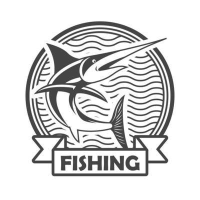 swordfish fishing emblem