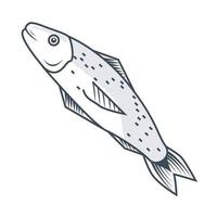 fish sketch icon vector