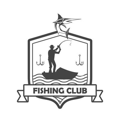 fisher and swordfish emblem