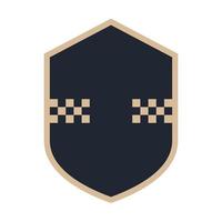 checkered in shield vector
