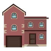 red house facade vector