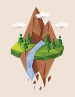 river lowpoly scene vector