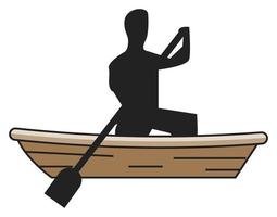 man practicing rafting vector