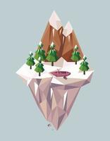 mountains and boat vector