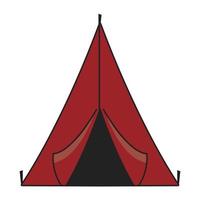 camping red tent vector