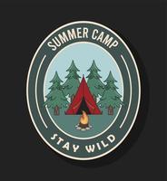 summer patch with campfire vector