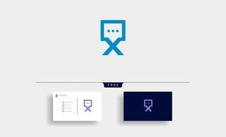 Letter X Chat Logo Design Template Vector illustration