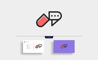 Capsule Chat Talk Logo Symbol template Vector Design illustration