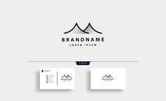 mountain desert monoline logo vector design