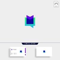 Letter M Chat Logo Template design vector