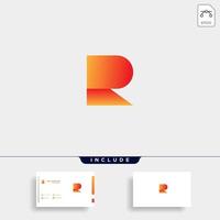 Letter R Monogram Simple Vector Logo Design