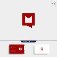 Letter M Chat Logo Template Vector Design