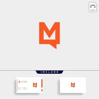 Letter M Chat Logo Template Vector Design