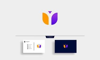 Letter Y Modern Logo Design Simple with negative space vector