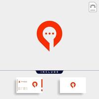 Location Map Chat Vector Logo Icon