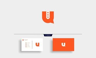 Letter U Chat Logo Design Template Vector illustration