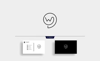 Letter W Chat Logo Design Template Vector illustration