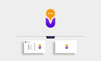 Letter U Chat Logo Design Template Vector illustration