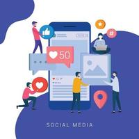 Social media design concept vector illustration