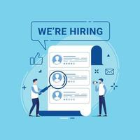 Estamos contratando el concepto de anuncio de banner para vacante de trabajo. vector